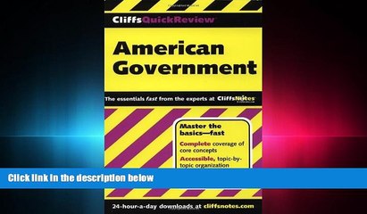 READ book  CliffsQuickReview American Government (Cliffs Quick Review (Paperback))  FREE BOOOK