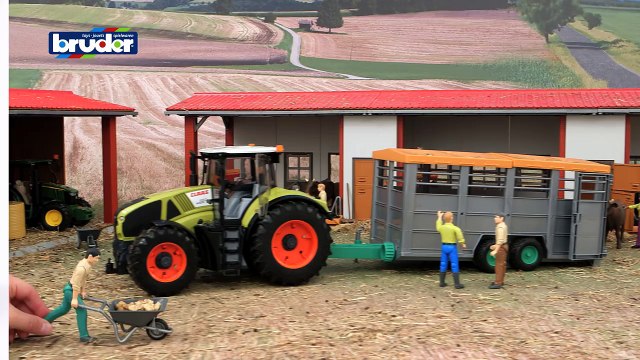 Viehtransportanhänger mit 1 Kuh 02227 Bruder Spielwaren-MoL1MH15A8c