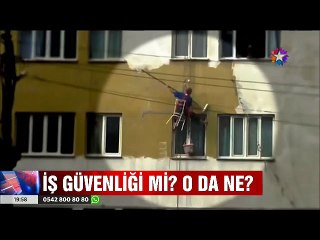 Türk işi Güvenlik Önlemi Oturduğu Sandalyenin üzerinden Binayı boyadı
