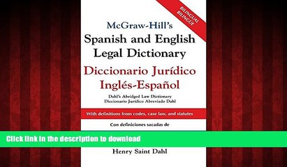 Best books  McGraw-Hill s Spanish and English Legal Dictionary : Diccionario Juridico