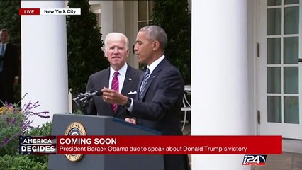 President Barack Obama reacts to Donald Trump's victory