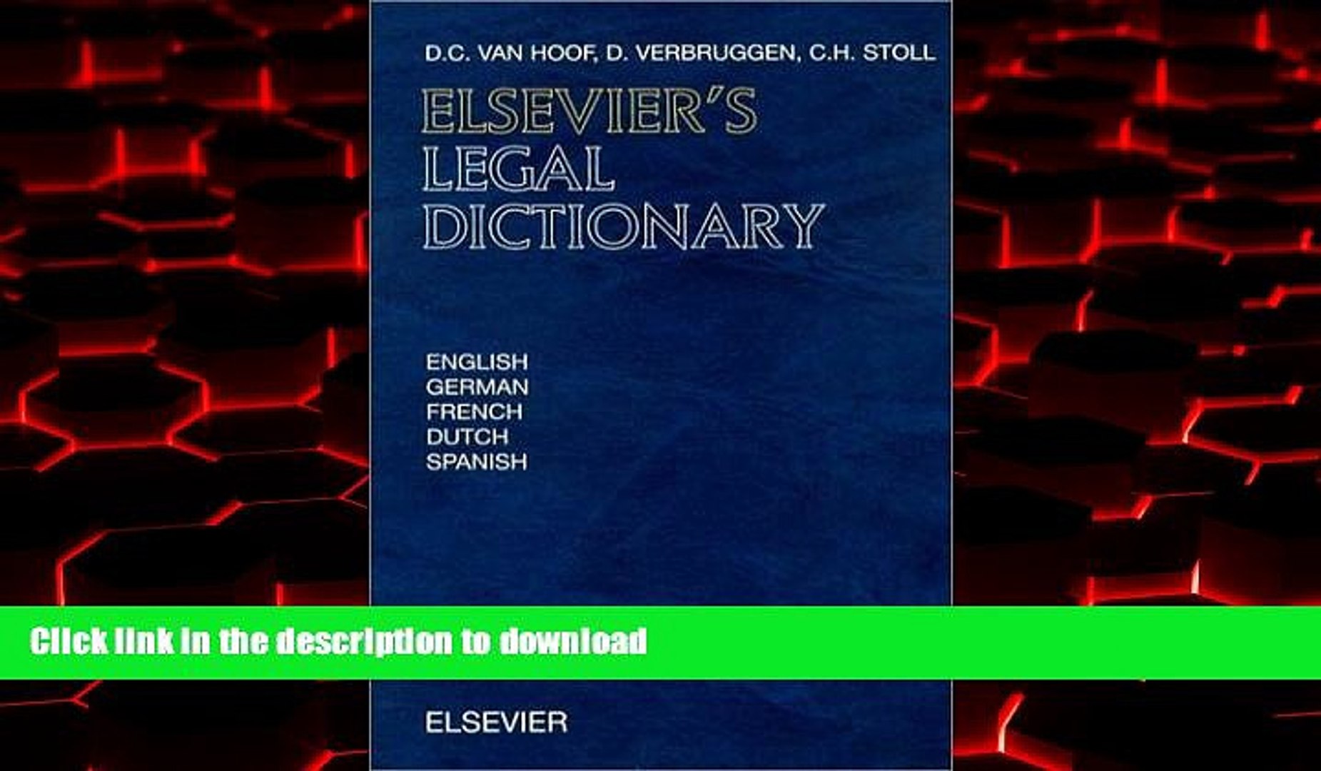 Buy book  Elsevier s Legal Dictionary: In English, German, French, Dutch and Spanish online to buy