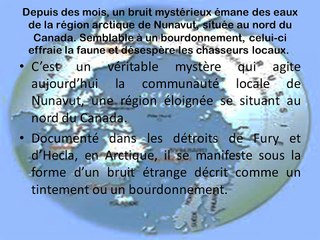 Un mystérieux bruit entendu dans les eaux de l'Arctique intrigue le Canada