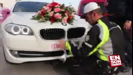 Gelin arabasına sahte plaka cezası