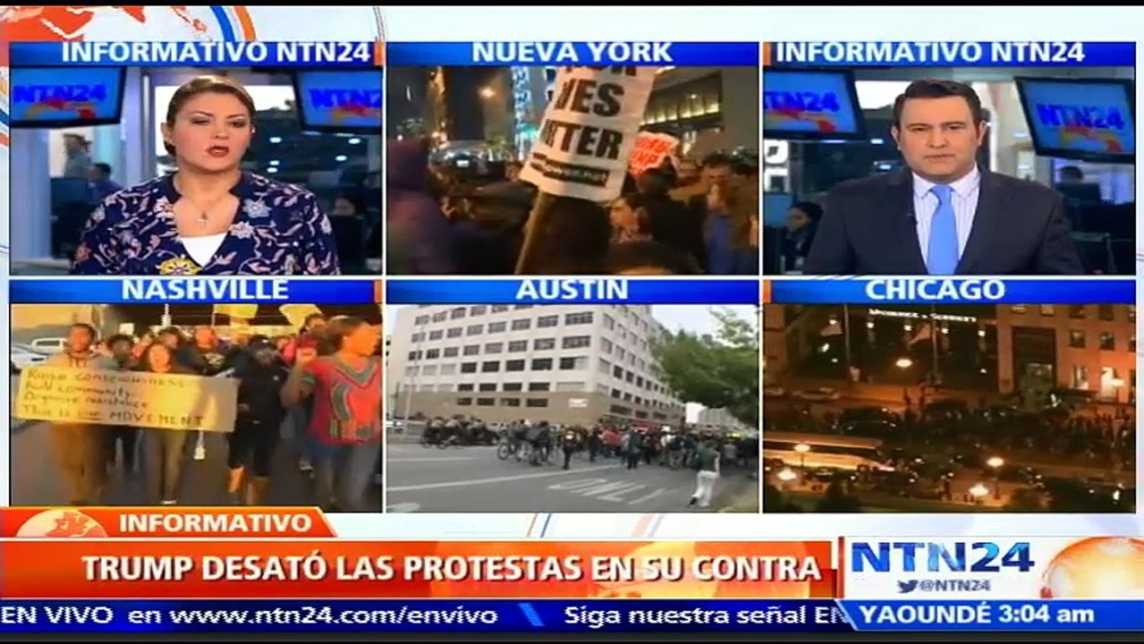 Protestas en varias ciudades de Estados Unidos contra elección de Donald Trump como presidente