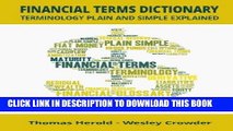 [FREE] EBOOK Financial Terms Dictionary - Terminology Plain and Simple Explained ONLINE COLLECTION