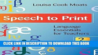 [FREE] EBOOK Speech to Print: Language Essentials for Teachers, Second Edition BEST COLLECTION