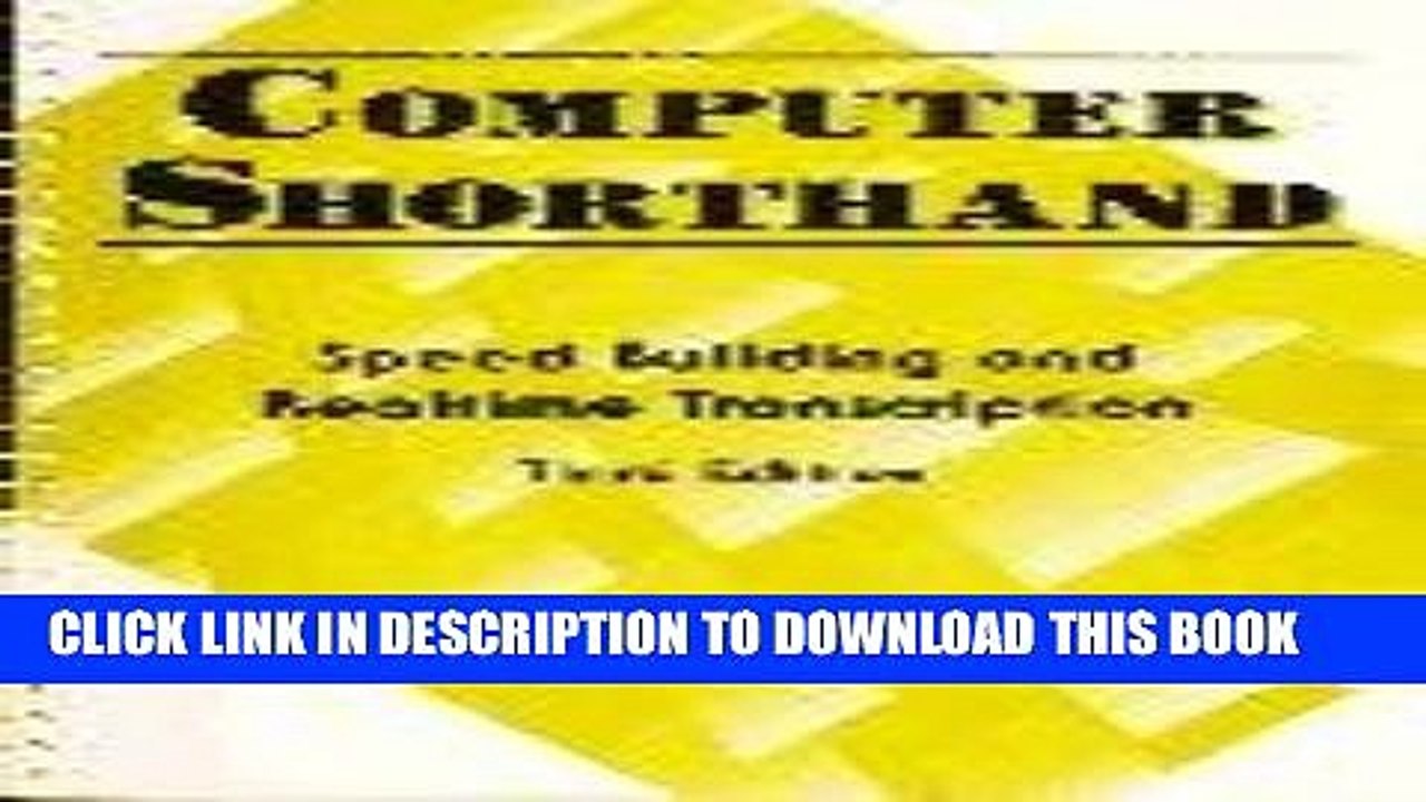 [PDF] Computer Shorthand: Speed Building and Real-Time Transcription (3rd Edition) Full Online