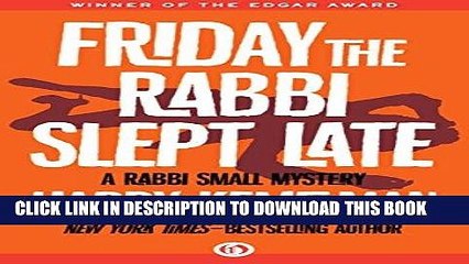 Read Now Friday the Rabbi Slept Late (The Rabbi Small Mysteries) PDF Book