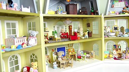 Sylvanian Families Calico Critters House Tour Cloverleaf Manor Grand Hotel - Kids Toys