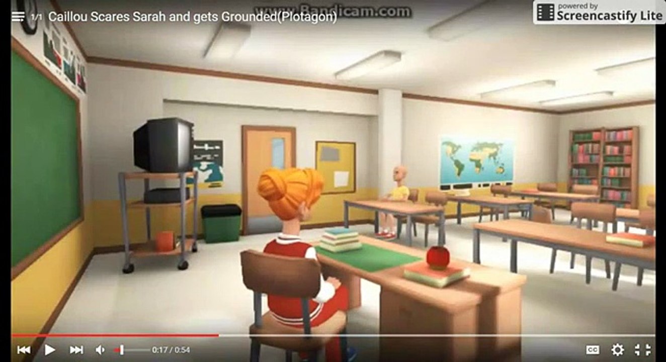 The FNAF CHANNEL Reacts To Caillou Scares Sarah and gets Grounded(Plotagon)