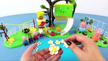 Peppa Pig Makes Daisies from Play-Doh with George at the Park