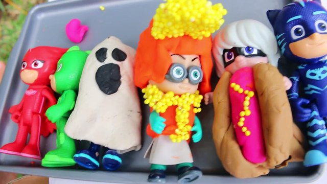 PJ MASKS Halloween Costumes DIY Play Doh Makeover Romeo Luna Girl Night Ninja Catboy Gekko Owlette