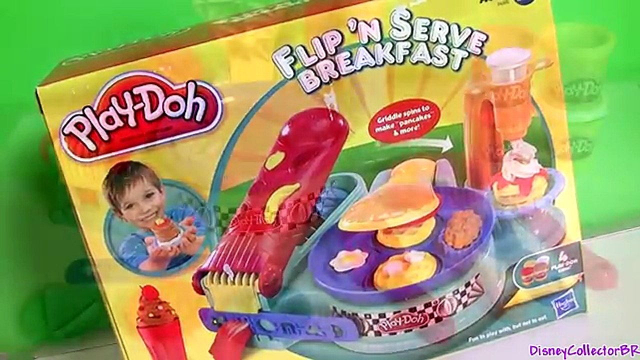 Play Doh Flip n Serve Breakfast Waffles Pancakes Bacon Smoothies Play Dough Cocina para Desayuno