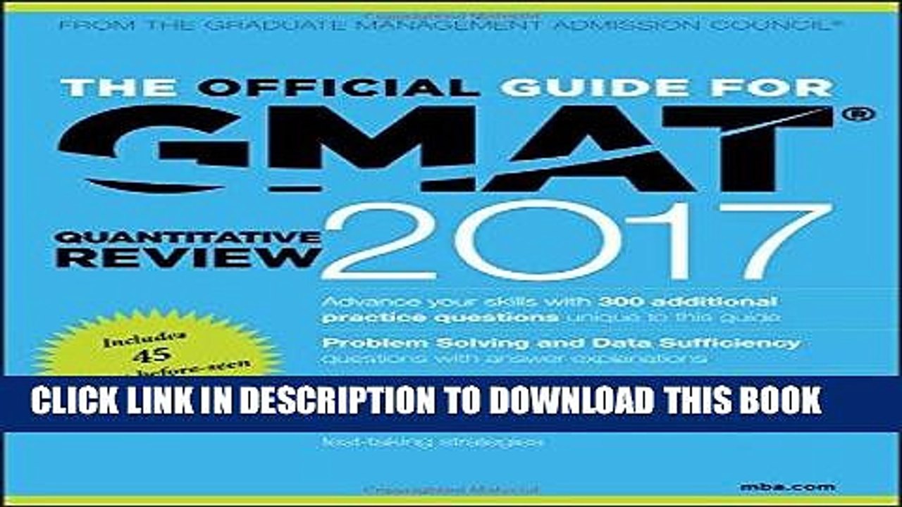 Read Now The Official Guide for GMAT Quantitative Review 2017 with Online Question Bank and