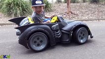 New Batman Batmobile Battery-Powered Ride-On Car Power Wheels Unboxing Test Drive With Ckn Toys-bi_f4U3sDEE