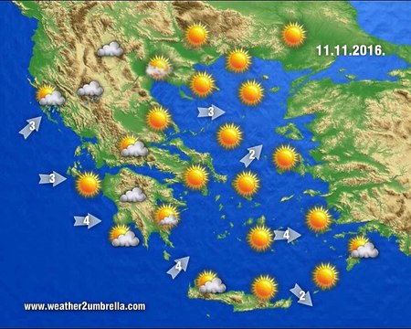 Η πρόγνωση του καιρού για την Παρασκευή 11-11-2016