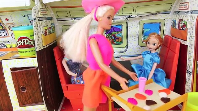 Frozen DREAM Elsa Anna Barbie Airplane Vacation Play Doh Nightmare Parody Part 1