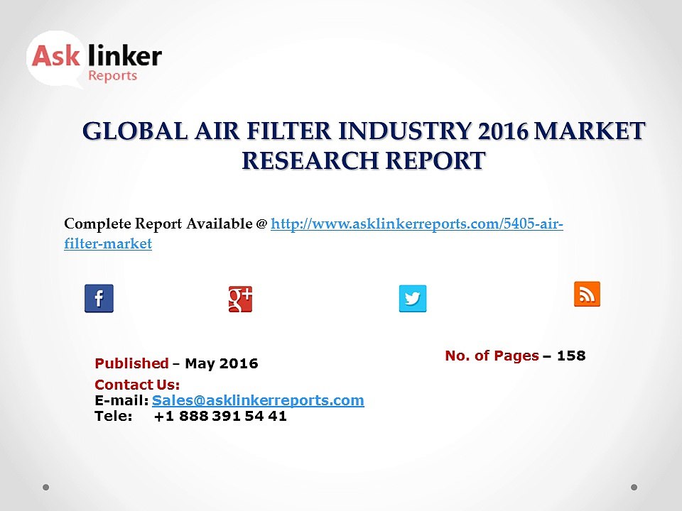 Air Filter Market Share, Chain Structure, Industry Application, Analysis and Forecasts