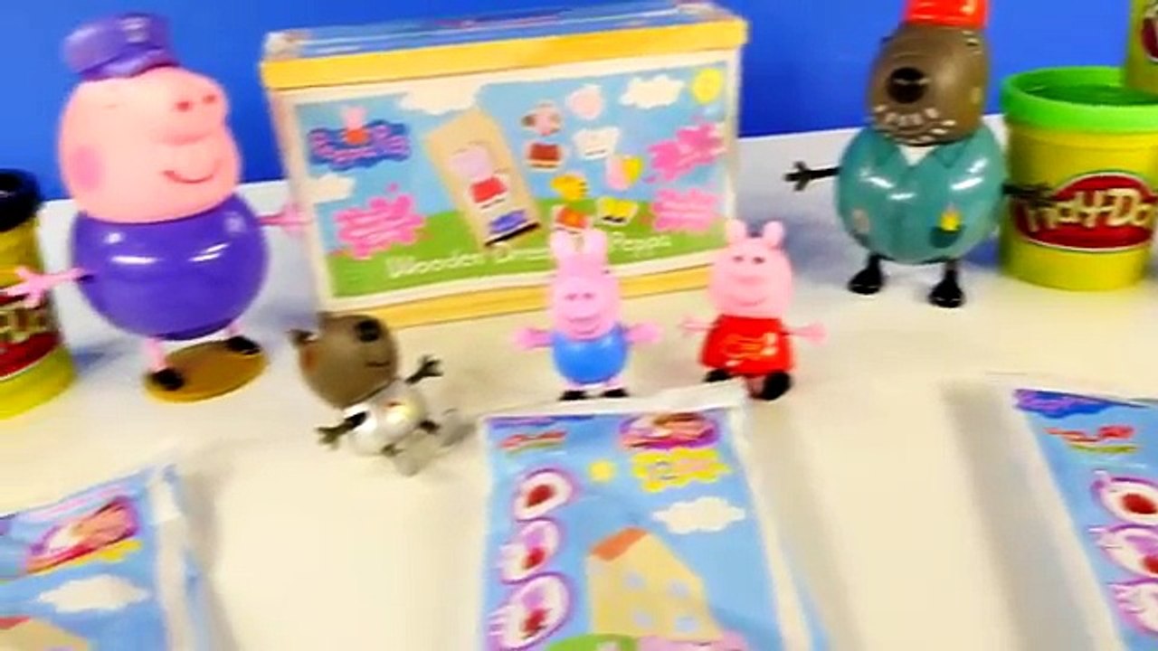 Play Doh Peppa Pig Fireman Nurse Tiger Wooden Dress Up Muddy Puddles Clay Buddies Blind Bags