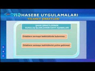 Muhasebe Uygulamaları - 6. Ders (Açık Sınıf 2013 - 2014) - TRT Okul