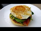 SPICY AVOCADO & SALMON TOASTED MUFFINS