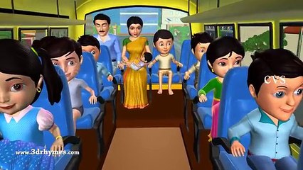 Wheels On The Bus Go Round And Round New - 3D Animation Nursery Rhymes & Songs For Children
