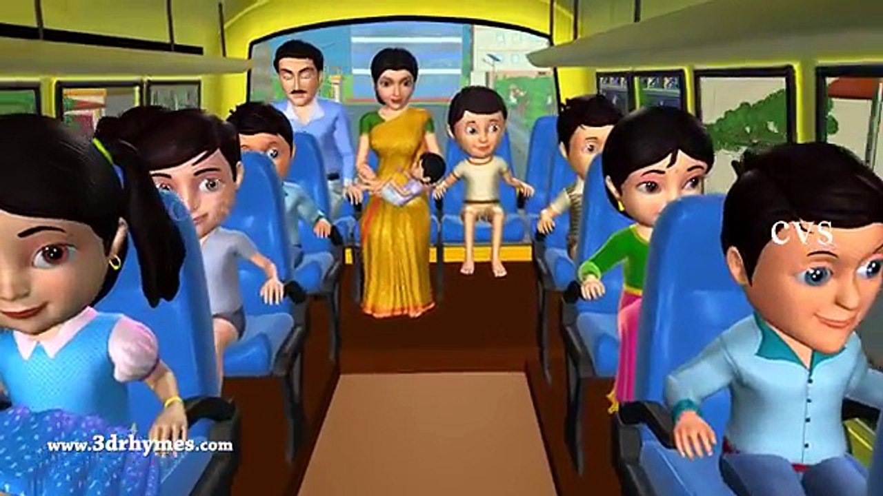 Wheels On The Bus Go Round And Round New - 3D Animation Nursery Rhymes & Songs For Children