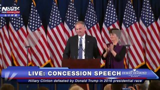MUST WATCH: Tim Kaine's EMOTIONALLY Speaks Before Hillary Clinton Concession Speech - FULL SPEECH