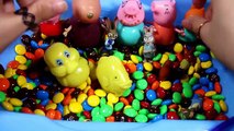 Peppa Pig Swimming Giant Pool M&Ms Chocolate Surprise Eggs Play Doh Peppas Family Paw Patrol Toys