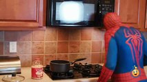 SPIDERMAN vs BATMAN Real Life Superhero Battle with Popcorn Fight & Silly String, Fun Kids Video