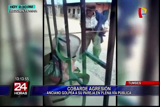 Tumbes: anciano agredió a su pareja en la vía pública
