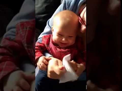 5-Month-Old Baby Laughs Hysterically at Paper