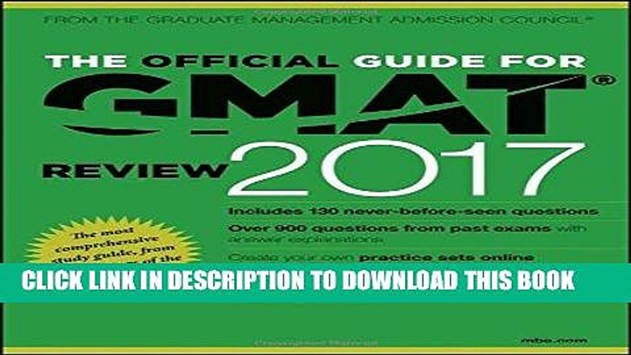 [PDF] The Official Guide for GMAT Review 2017 with Online Question Bank and Exclusive Video Full