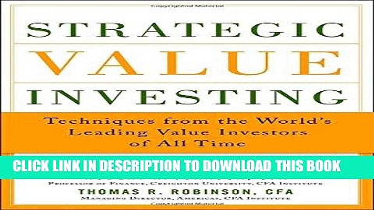 [PDF] Strategic Value Investing: Practical Techniques of Leading Value Investors Popular Collection