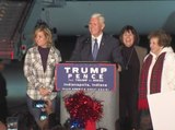 Vice President-elect, Governor Mike Pence addresses crowd at homecoming rally at Indy International Airport