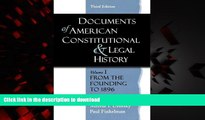 Buy books  Documents of American Constitutional and Legal History: Volume 1: From the Founding to