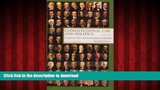 Best books  Constitutional Law and Politics: Struggles for Power and Governmental Accountability,