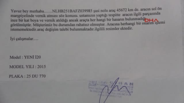 Muş - Sıfır Otomobil Hasarsız Ama Boyalı Çıktı