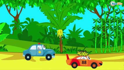 The Cop Car in the City of Cars: Police Car and more cars and trucks | Cartoon for children