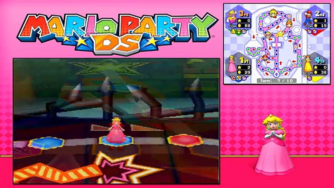 Mario Party DS - Story Mode - Part 70 - Bowsers Pinball Machine (2/2) (Peach) [NDS]