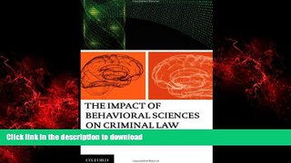 Buy books  The Impact of Behavioral Sciences on Criminal Law online for ipad