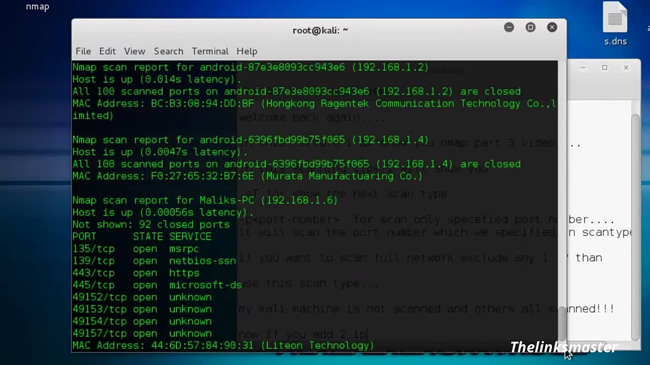 Kali Linux Network Scanning With NMAP Lecture 1 Tutorial by --Thelinksmaster - YouTube