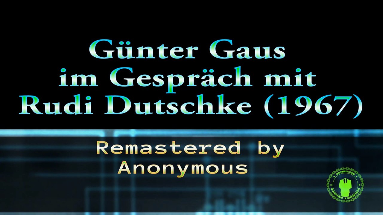 Gesamtgesellschaftliche Bewusstlosigkeit | G. Gaus im Gespräch mit Rudi Dutschke (1967) | lange Version remastered HD
