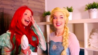 Spiderman, Frozen Elsa Mermaid & Ariel vs Ursula! w_ Pink Spidergirl! Superhero Fun in Real Life -)