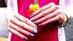 Clouds Nail Art. Cartoon Fluffy Clouds in Sunny Sky Nail Design for Beginners Dotting Tool