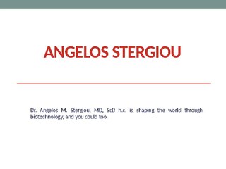 Dr. Angelos M. Stergiou Biotechnology
