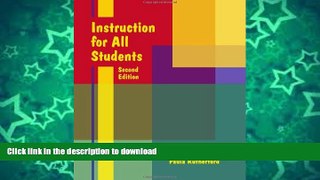 READ  Instruction for All Students Second Edition FULL ONLINE