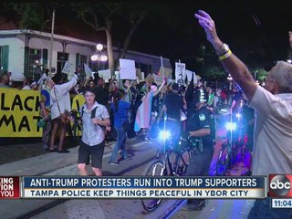 Anti-Trump protesters accidentally march into Marine Corps pub crawl and things escalated quickly