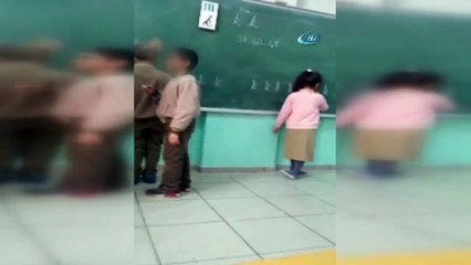 İlkokul öğrencisine dayak kamerada